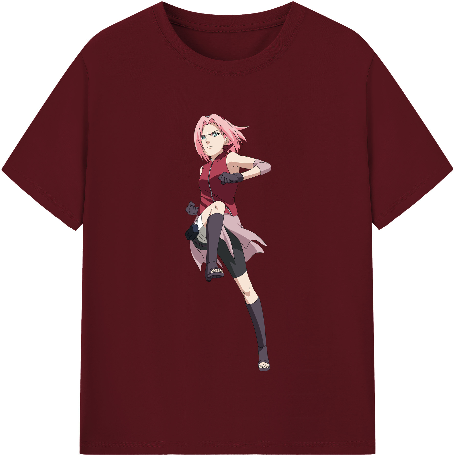 （画像用） NARUTO -ナルト- 春野サクラ Haruno Sakura 綿100％半袖Tシャツ（フロントプリント）